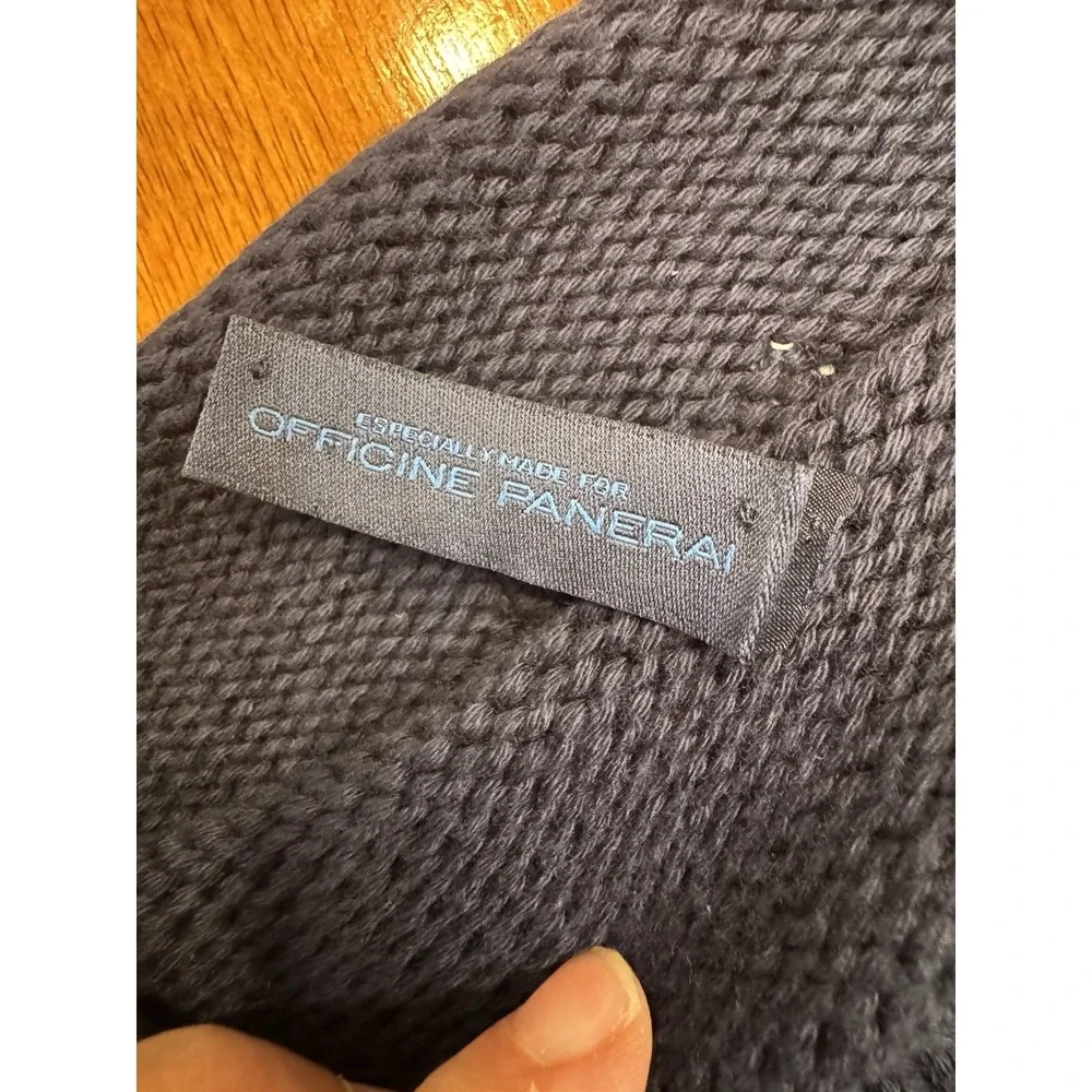Panerai Roll Neck Sweater Blue Knit 100% Cotton Men's